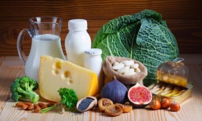 Foods rich in calcium such as sardines, bean, dried figs, almonds, hazelnuts, parsley leaves, blue poppy seed, broccoli, italian cabbage, cheese, milk, yoghurt