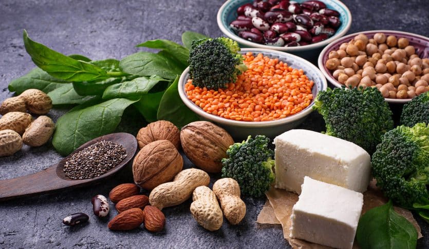 Vegan sources of protein. Healthy food concept. Selective focus