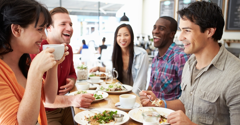 friends eating lunch