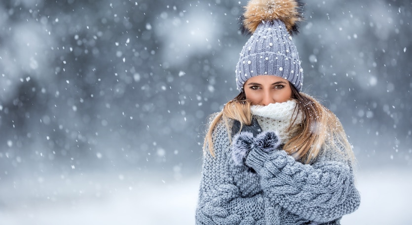 beautiful skin in the snow